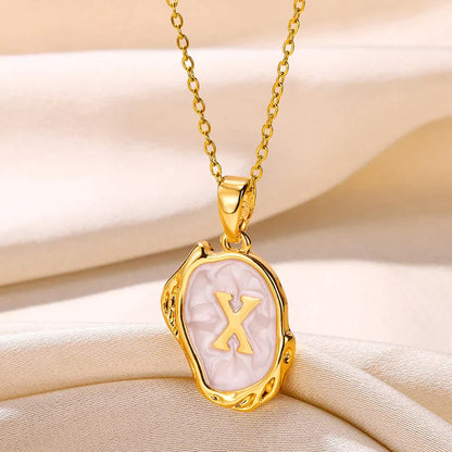 Silver Ocean Necklace with Initials at the Bottom of the Sea