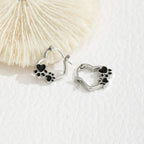 Midnight Paw Huggie Earrings-Westeryn