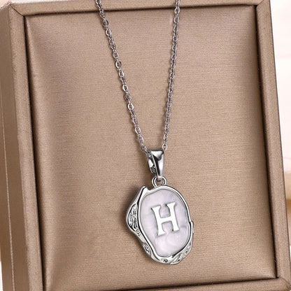 Silver Ocean Necklace with Initials at the Bottom of the Sea