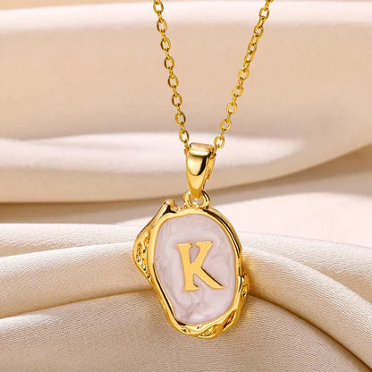 Silver Ocean Necklace with Initials at the Bottom of the Sea