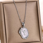 Silver Ocean Necklace with Initials at the Bottom of the Sea-Westeryn