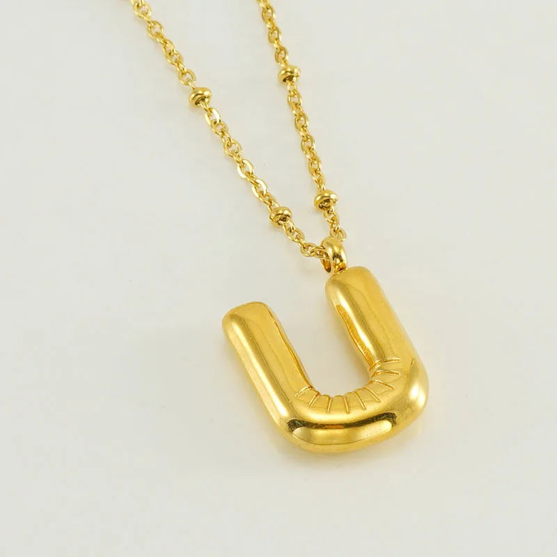 Special Initials Necklace in Silver with Balloon Bubbles