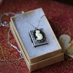 Whimsical Cat Book Pendant Necklace-Westeryn