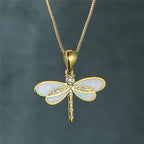 Dragonfly Necklace in Gold with Opal-Westeryn