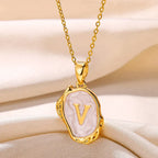 Silver Ocean Necklace with Initials at the Bottom of the Sea-Westeryn
