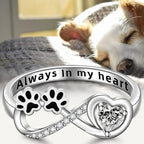 ARINA – Charm Paw Ring with Heart and Infinity Design, adorned with Sparkling Zirconia for Special Accents-Westeryn