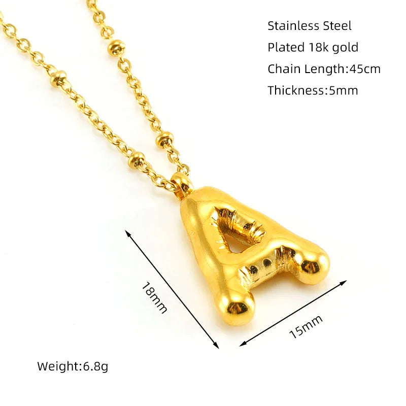 Special Initials Necklace in Silver with Balloon Bubbles