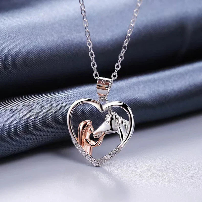 Equestrian Elegance Heart Necklace-Westeryn