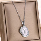 Silver Ocean Necklace with Initials at the Bottom of the Sea-Westeryn