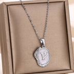 Silver Ocean Necklace with Initials at the Bottom of the Sea-Westeryn