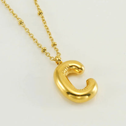Special Initials Necklace in Silver with Balloon Bubbles