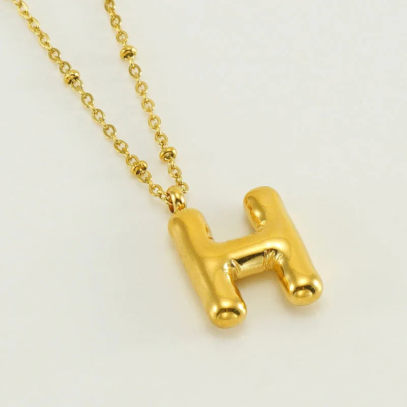 Special Initials Necklace in Silver with Balloon Bubbles