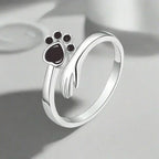 MARA – Elegant adjustable ring made of 925 sterling silver with handcrafted hand and paw motif-Westeryn