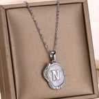 Silver Ocean Necklace with Initials at the Bottom of the Sea-Westeryn