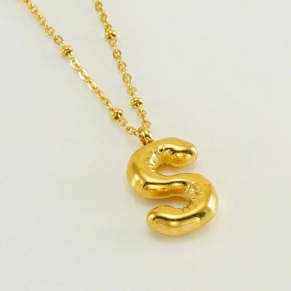 Special Initials Necklace in Silver with Balloon Bubbles