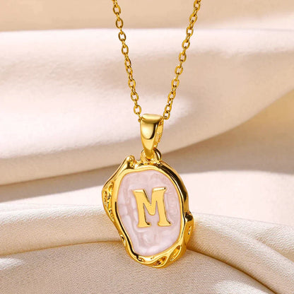 Silver Ocean Necklace with Initials at the Bottom of the Sea