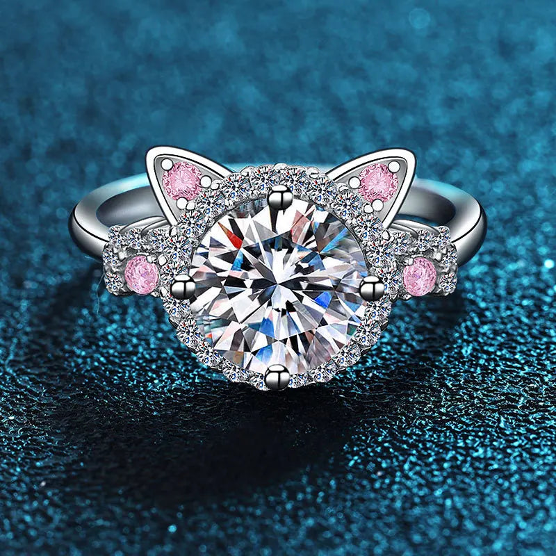 MINA – Adjustable Cat Ear Ring in Silver