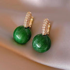 Green Pearl Earrings in Gold-Westeryn
