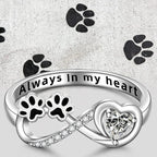 ARINA – Charm Paw Ring with Heart and Infinity Design, adorned with Sparkling Zirconia for Special Accents-Westeryn