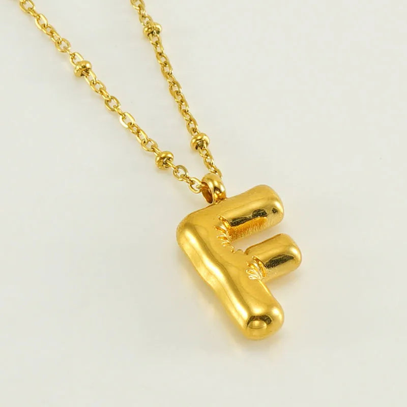 Special Initials Necklace in Silver with Balloon Bubbles