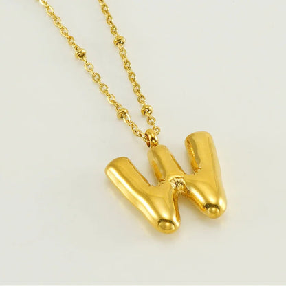 Special Initials Necklace in Silver with Balloon Bubbles