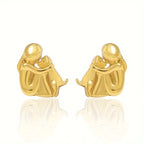 NURI – Elegant Bicolor Hugging Stud Earrings in Silver & Gold for a Stylish Look-Westeryn