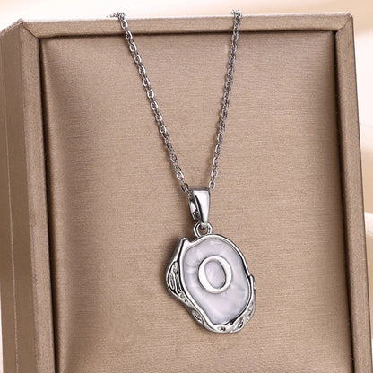 Silver Ocean Necklace with Initials at the Bottom of the Sea