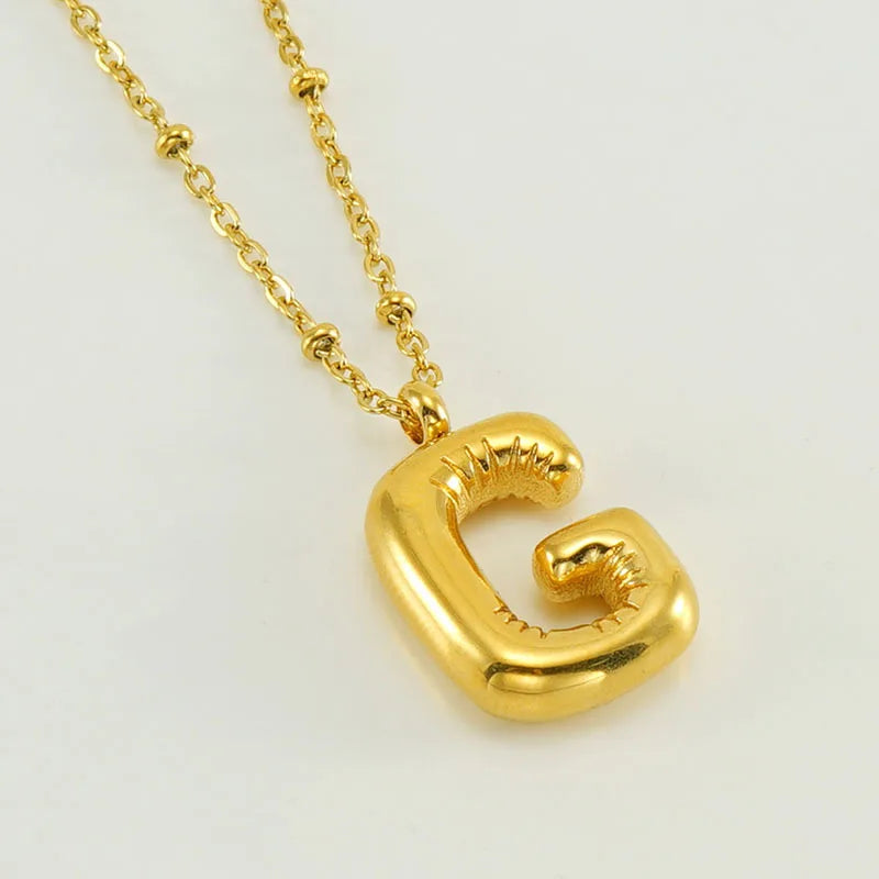 Special Initials Necklace in Silver with Balloon Bubbles