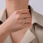 MIRAIE – Elegant Adjustable Paw Print Ring in Shiny Gold Look Made of High-Quality Stainless Steel-Westeryn
