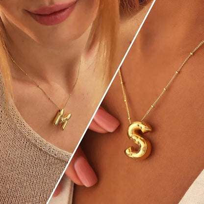 Special Initials Necklace in Silver with Balloon Bubbles