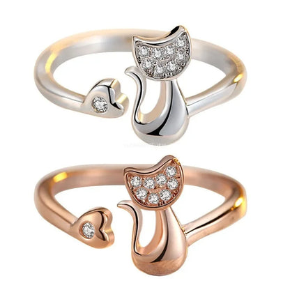 Whimsical Cat Open Ring