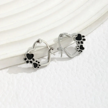 Midnight Paw Huggie Earrings