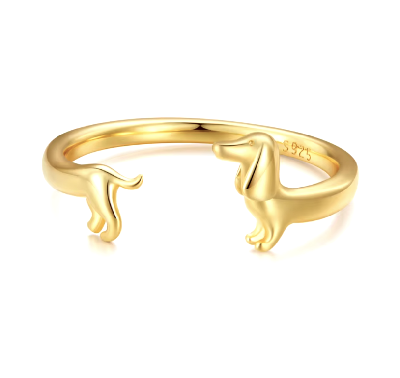 PEPI – Customizable Dachshund Ring in Stylish Wrap Design-Westeryn