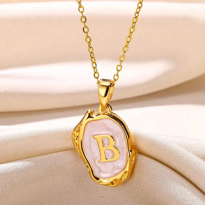 Silver Ocean Necklace with Initials at the Bottom of the Sea