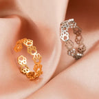 Adjustable Stainless Steel Paw Print Tattoo Ring – Stylish Jewelry for Animal Lovers-Westeryn