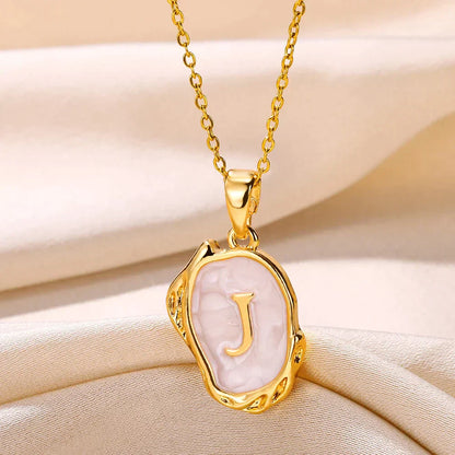 Silver Ocean Necklace with Initials at the Bottom of the Sea