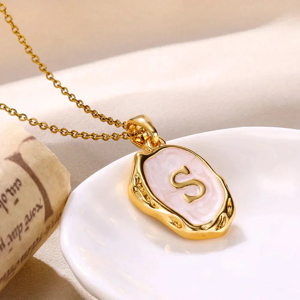 Silver Ocean Necklace with Initials at the Bottom of the Sea-Westeryn