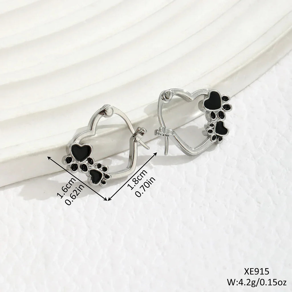 Midnight Paw Huggie Earrings-Westeryn