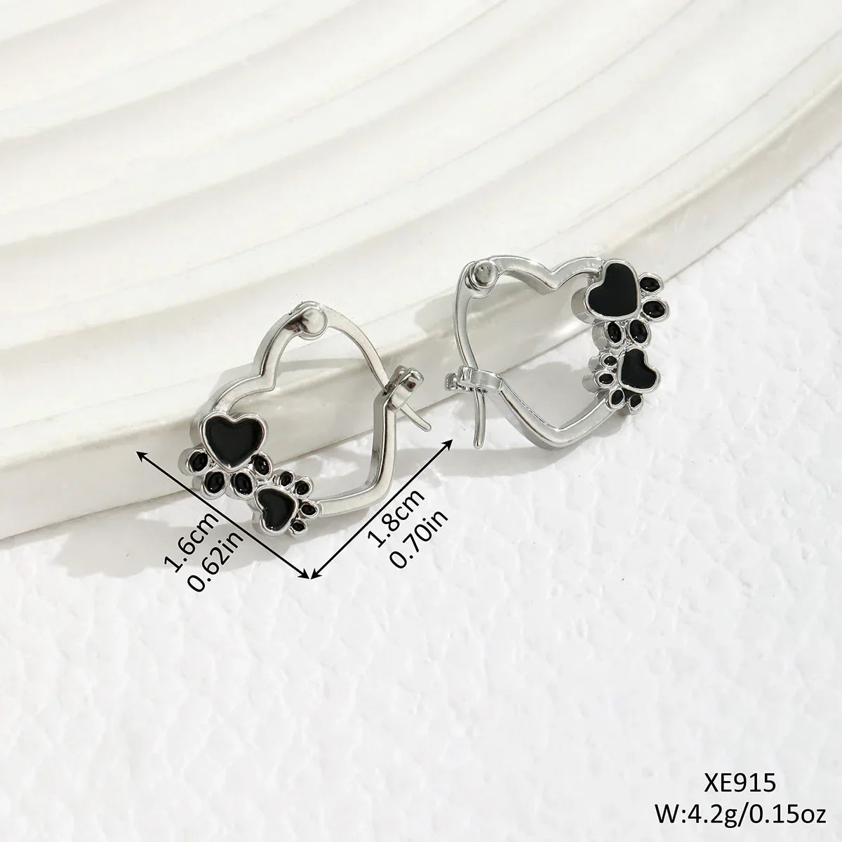 Midnight Paw Huggie Earrings