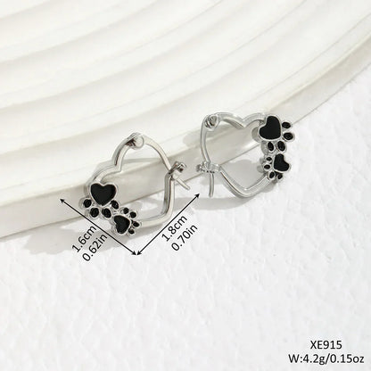 Midnight Paw Huggie Earrings