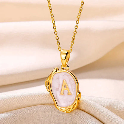 Silver Ocean Necklace with Initials at the Bottom of the Sea