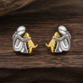 NURI – Elegant Bicolor Hugging Stud Earrings in Silver & Gold for a Stylish Look-Westeryn