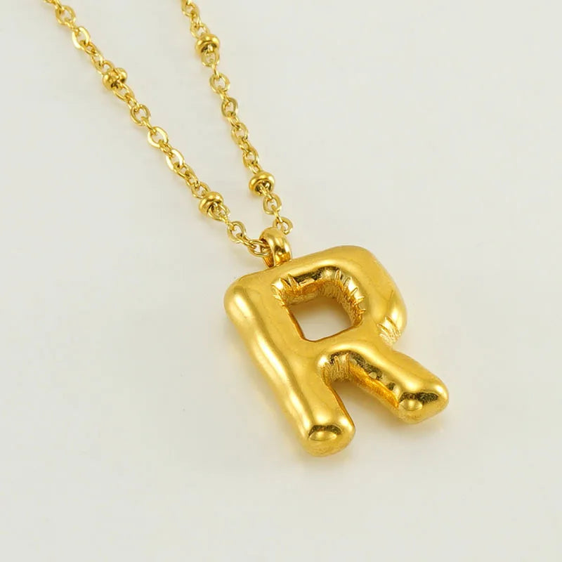Special Initials Necklace in Silver with Balloon Bubbles