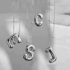 Special Initials Necklace in Silver with Balloon Bubbles-Westeryn