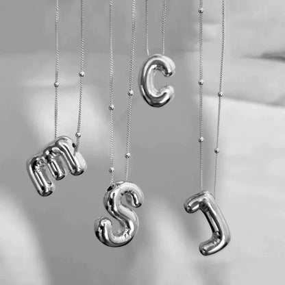 Special Initials Necklace in Silver with Balloon Bubbles