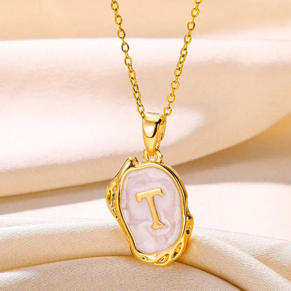 Silver Ocean Necklace with Initials at the Bottom of the Sea