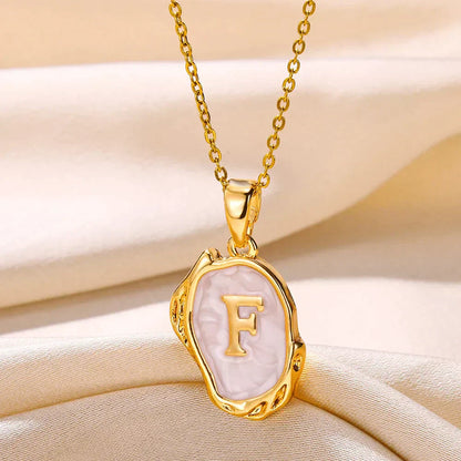 Silver Ocean Necklace with Initials at the Bottom of the Sea
