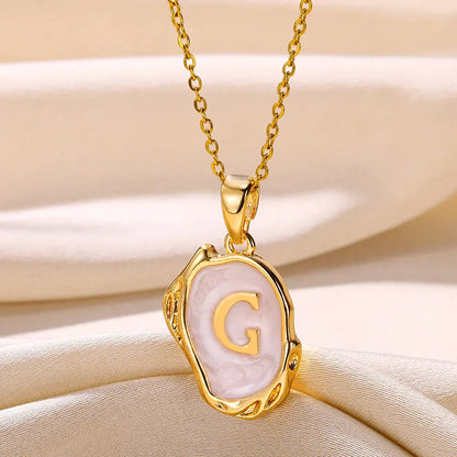 Silver Ocean Necklace with Initials at the Bottom of the Sea