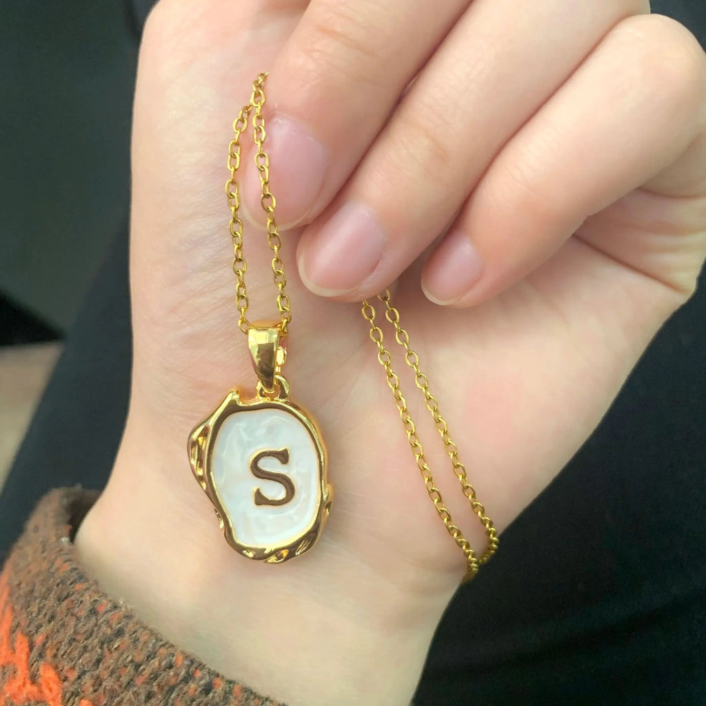 Silver Ocean Necklace with Initials at the Bottom of the Sea-Westeryn