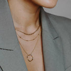 Open Circle Three Row Necklace | Gold-Westeryn